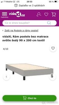 postel čalouněné šedá