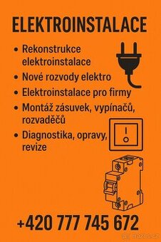 Elektroinstalace – rekonstrukce bytů, domů i firem (Elektrik