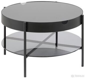 ODKLÁDACÍ konferenční stolek - sklo -šedý