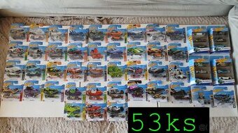 Hot wheels 53 nerozbalených autíček dle fotek