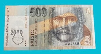 500 korun Slovensko UNC Bimilenium TOP