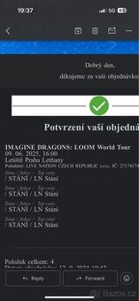 4x Lístky na Imagine Dragons v Letňanech