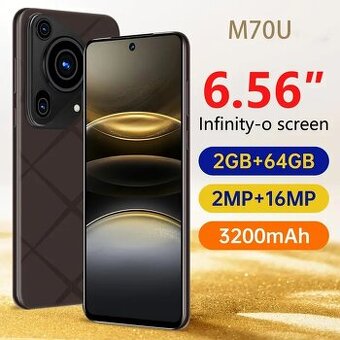 Nový smartphone černý 2+64GB 6,56" - 1