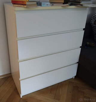 Komoda IKEA MALM se 4 zásuvkami, bílá, 80x100 cm