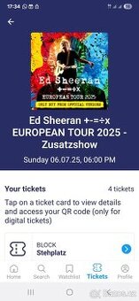 2x stání a 2x sezení Ed Sheeran koncert Hamburk 6.7.2025 - 1