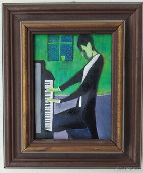 Obraz pianista olejomalba