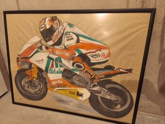 Originální ručně malovaný obraz – motorka Aprilia RSV4