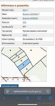 Prodám pozemek v obci Braňany u Mostu