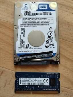 Paměť 4GB DDR3+disk 500G