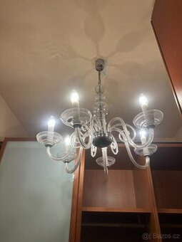 Decentní celoskleněný šestiramenný lustr (NN08)