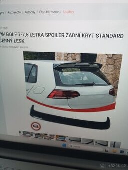 Golf 7 spoiler křídlo