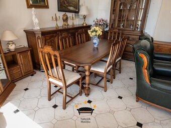 Luxusní jídelní komplet - zaruka - super stav - celodřevěný