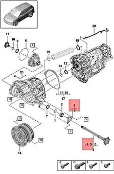 Kryt hřídele předního diferenciálu Porsche Cay. PAC409131