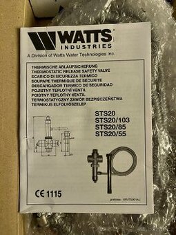 Nový pojistný teplotní ventil STS20/103/85/55(chlad. smyčka)