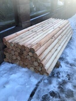 🔥 Dřevěnné kůly,kulatina,borovice 260 cm × Ø 10 cm