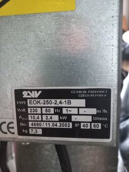 El. ohřívač do potrubí EOK250-2,4-1B