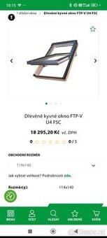 Dřevěné kyvné okno FTP-V U4 FSC