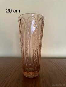 Váza 20 cm sklo béžová