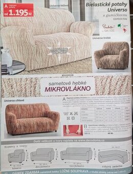 Potah bielasticky bezovo hnedy na trojkreslo