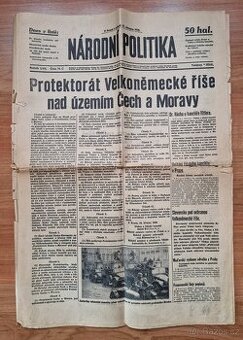 Noviny Nový lid - České země pod protektorátem 3x