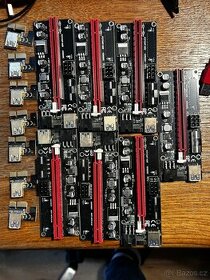 7x Riser PCIe x1 na PCIe x16 včetně kabeláže