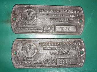 Staré litinové štítky: VAGONKA POPRAD