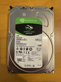 Seagate BarraCuda 4TB - 3,5", SATA3, 5.4k, 256cache, záruka