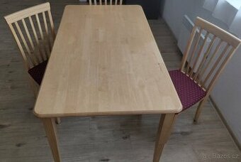 Krásný jídelní stůl masiv buk + 4 židle