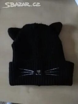 dětská čepička kočička