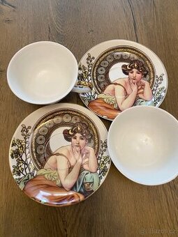 Porcelánové šálky a podšálky