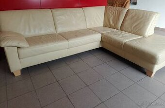 Kožená rohová sedací souprava - PRAVÁ KŮŽE