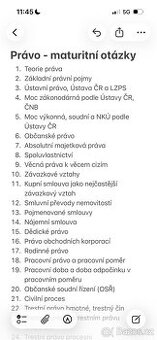 Vypracované maturitní otázky z práva (25 témat)