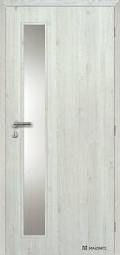 Dveře Vertika 80 P, lamino borovice, prosklení pískované