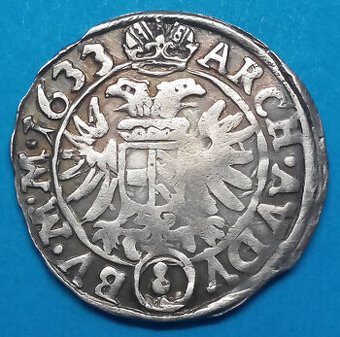 Stříbrná mince r. 1633 Ferdinand II.