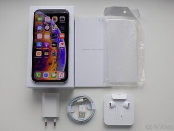 APPLE iPhone XS 64GB Silver - ZÁRUKA - 100% BATERIE