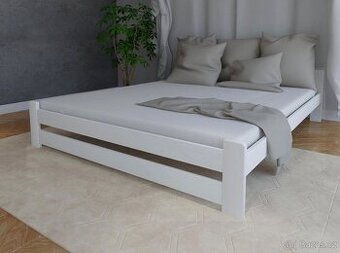 Nová postel MASIV bílá 140x200 cm + ROŠT