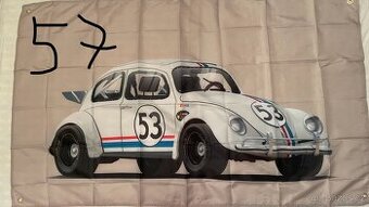 Baner - vlajka - prapor VW brouk Herbie 53. 90x150 cm