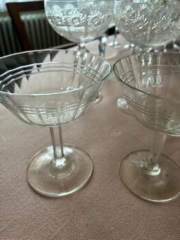 Skleničky na šmpaňské 2 ks starý brus