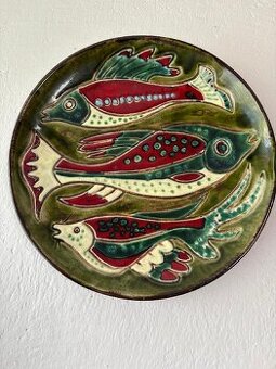 keramický talíř ryby