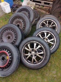 2 sady kol 5x108 + dojezdové kolo 5x108