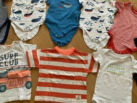 Značkové dětské body - krátký rukáv a trička 9 ks 80, 86