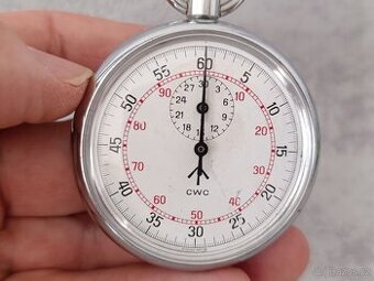 originální vojenské kapesní stopky CWC vyrobené ve Švýcarsku