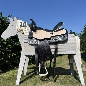 Westernový sedlový komplet 18) černý s přírodní