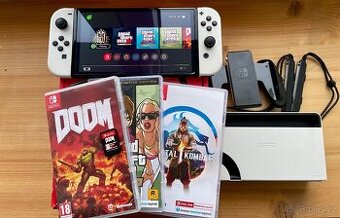 Nintendo switch oled +hry+ Karta paměť 256gb
