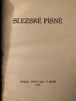 Kniha Slezské písně z r.1920 - 1