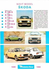 Prospekt Škoda 105 120 Škoda Garde, Mototechna 1984