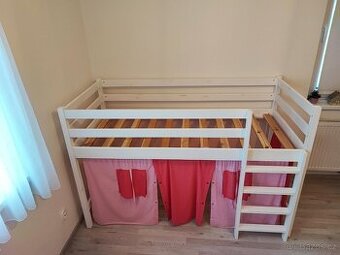 Dětská vyvýšená postel z masivu 180x80