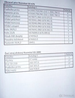 ND na Obraceč Rozmital OZ-676 a Žací stroj SD-300C