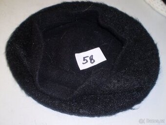 čepice zimní dámská - baret černý 2 ks