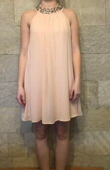 Světle růžové šaty H&M vel.34 s kamínky